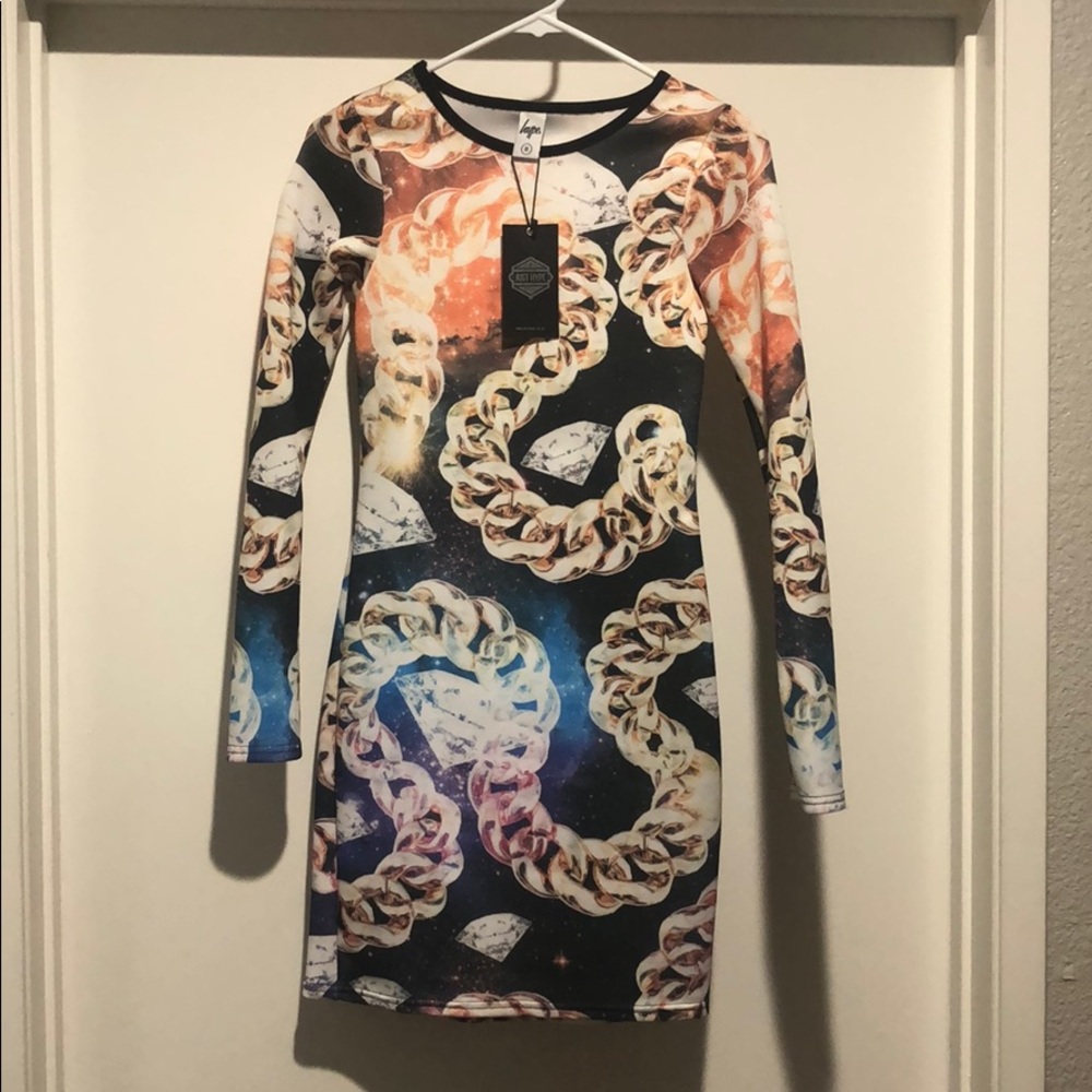 Hype Diamond and chain print dress